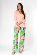 V-Neck Solid Top Salmon