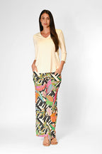 V-Neck Solid Top Cream