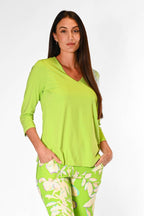 V-Neck Solid Top Lime