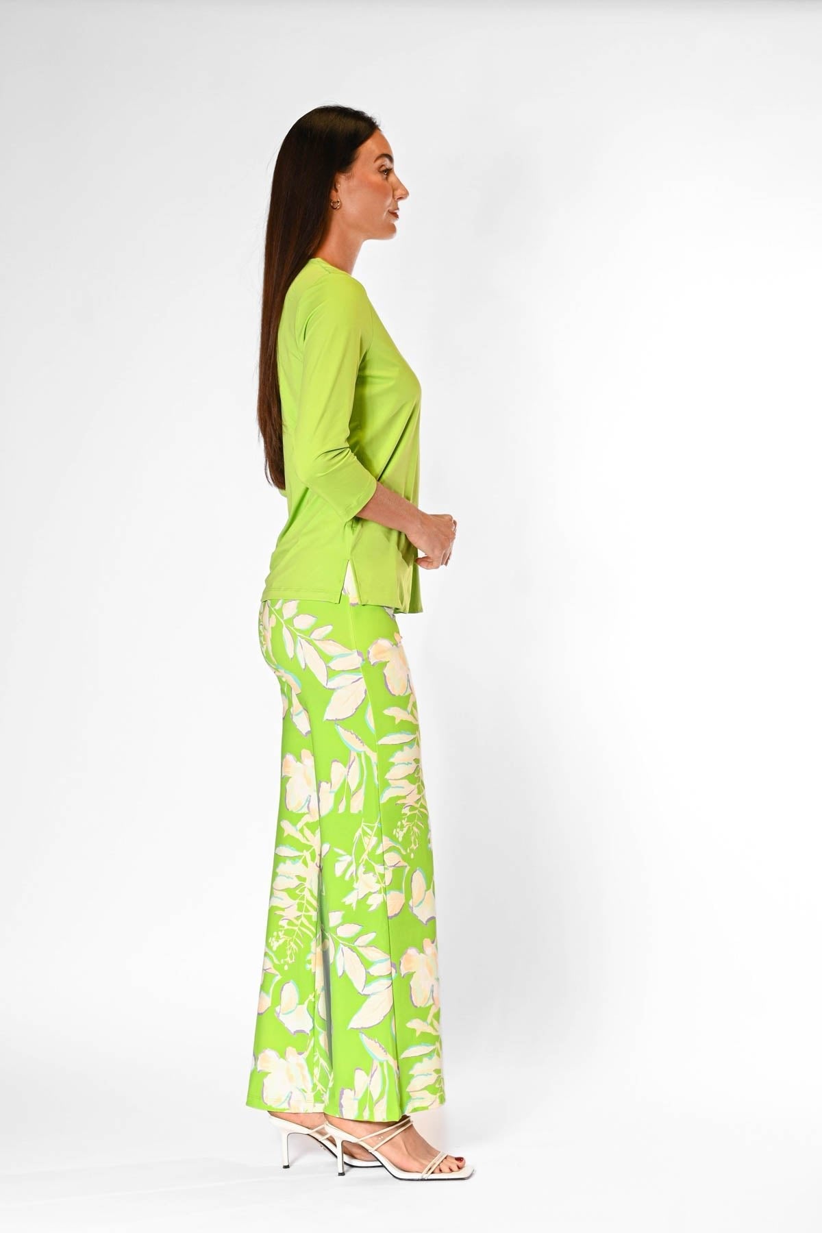 V-Neck Solid Top Lime