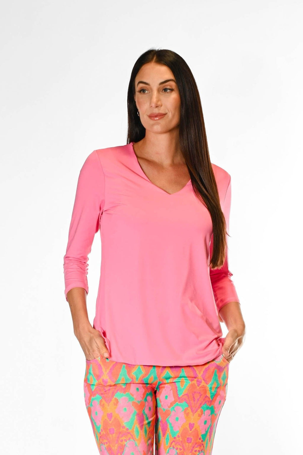 V-Neck Solid Top Candy