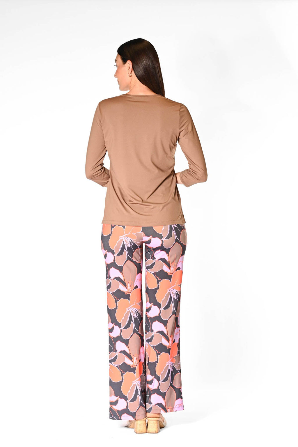 V-Neck Solid Top Taupe