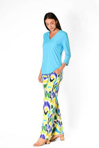 V-Neck Solid Top Turquoise