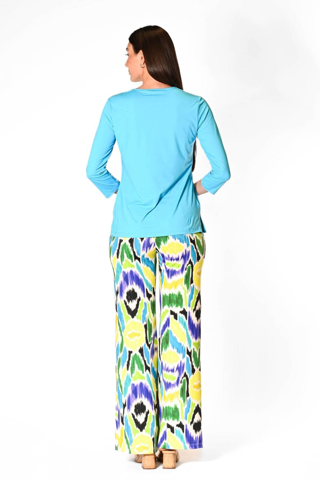 V-Neck Solid Top Turquoise