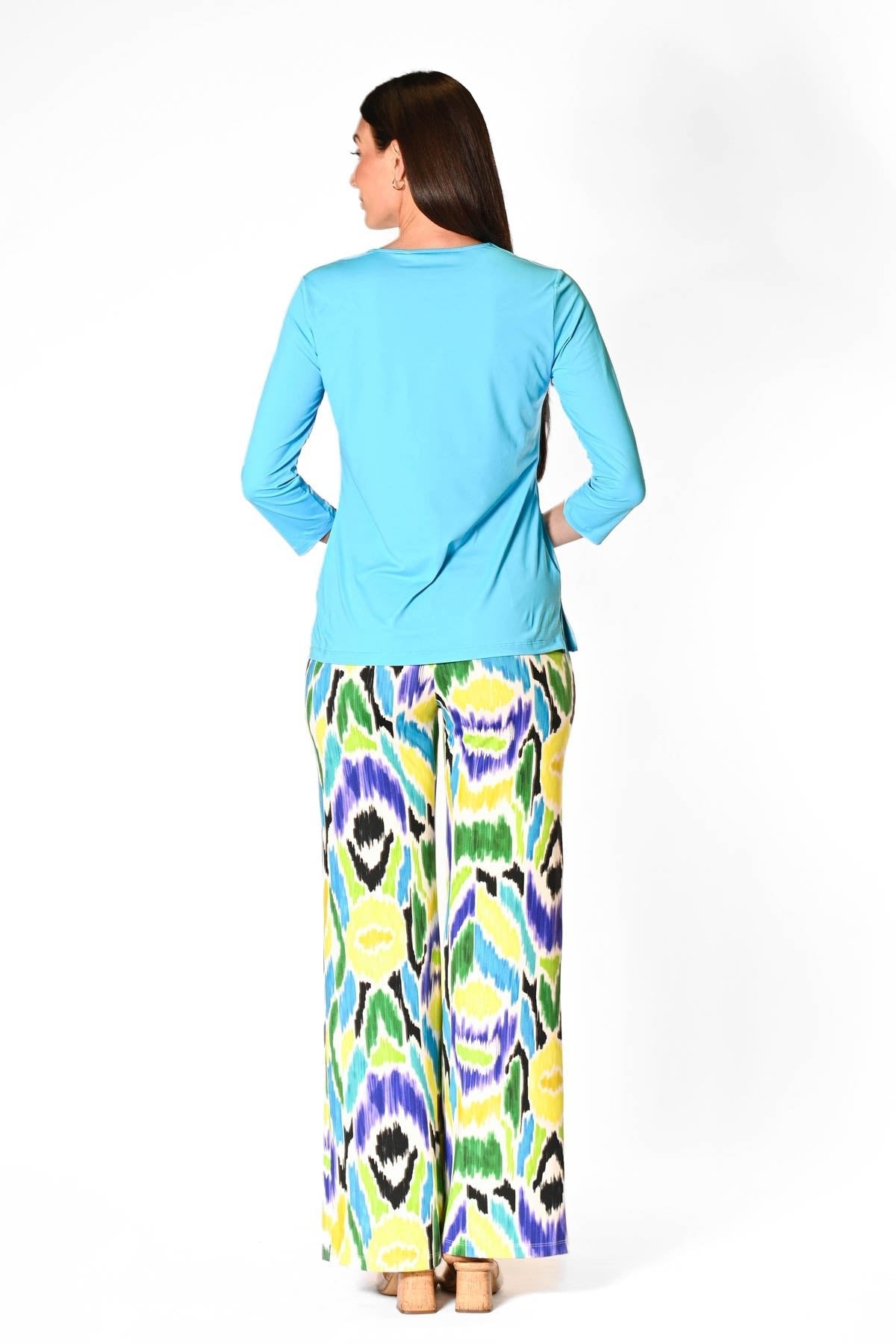 V-Neck Solid Top Turquoise