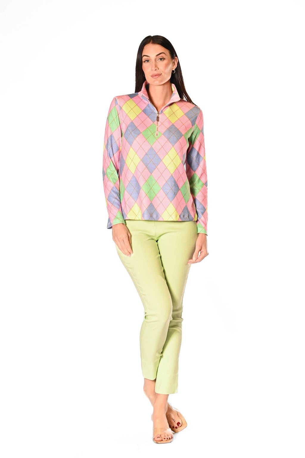 Golf Top Argyle Blue/Pink