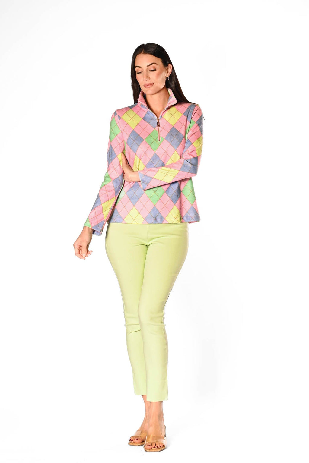 Golf Top Argyle Blue/Pink