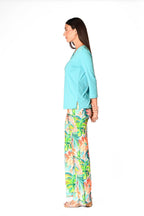V-Neck Solid Top Aqua