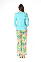 V-Neck Solid Top Aqua