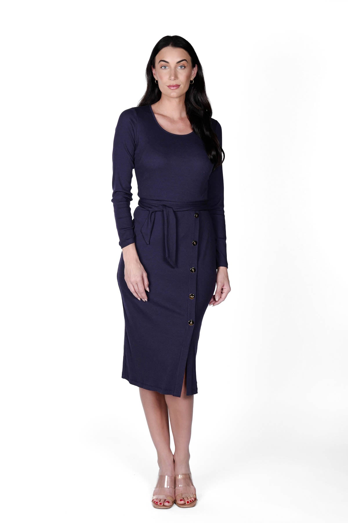 Parklane Button Dress Navy