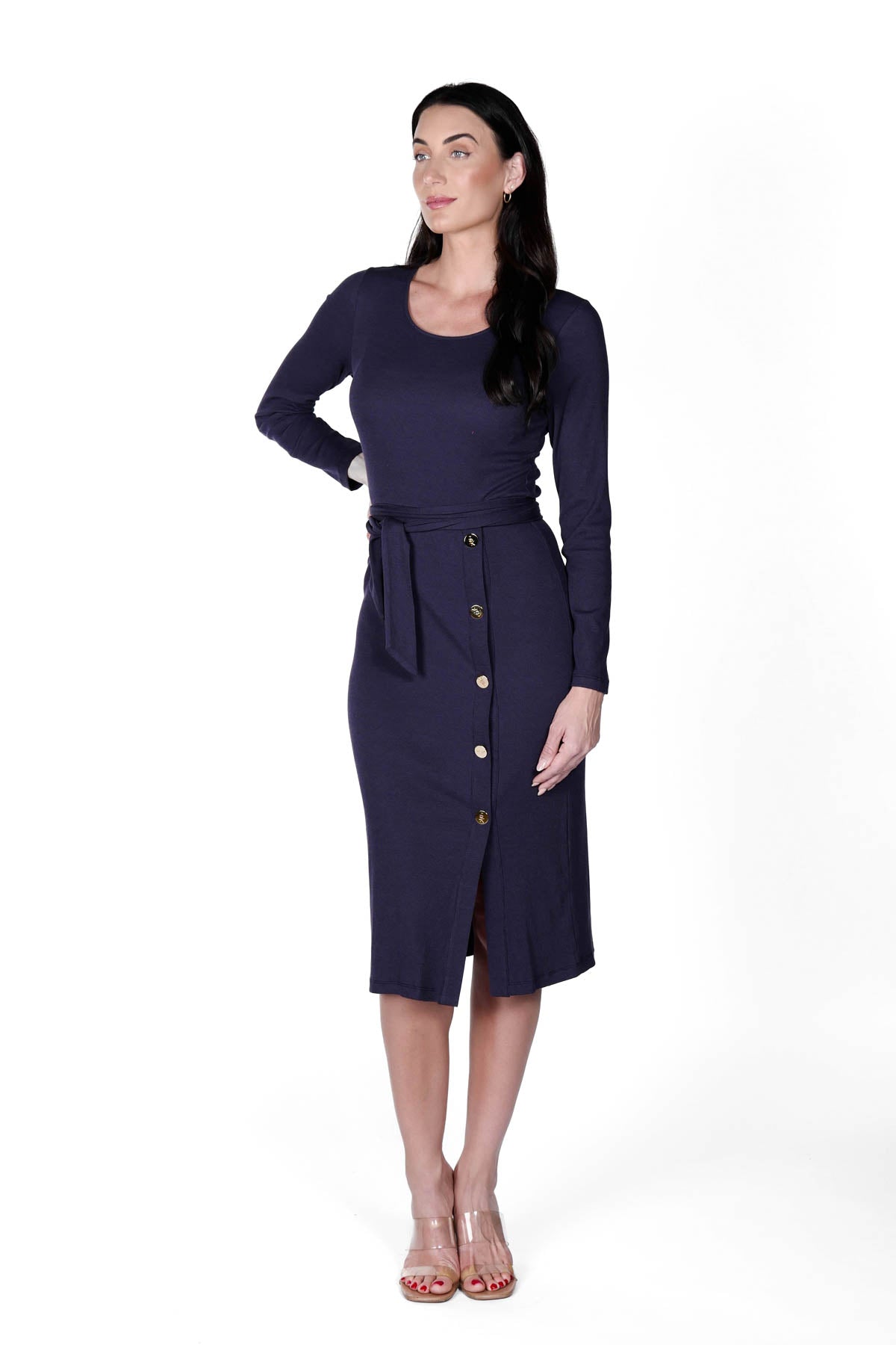 Parklane Button Dress Navy