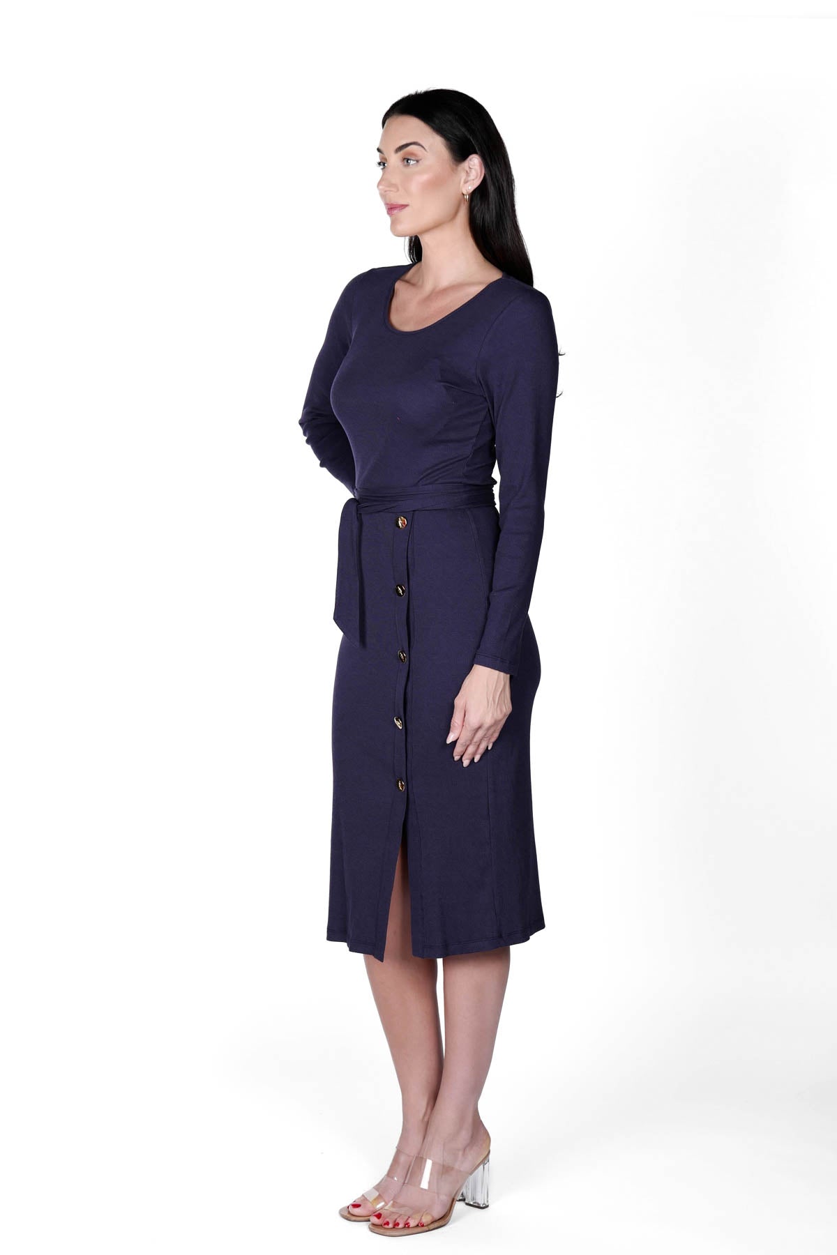 Parklane Button Dress Navy