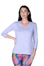 V-Neck Solid Top Violet