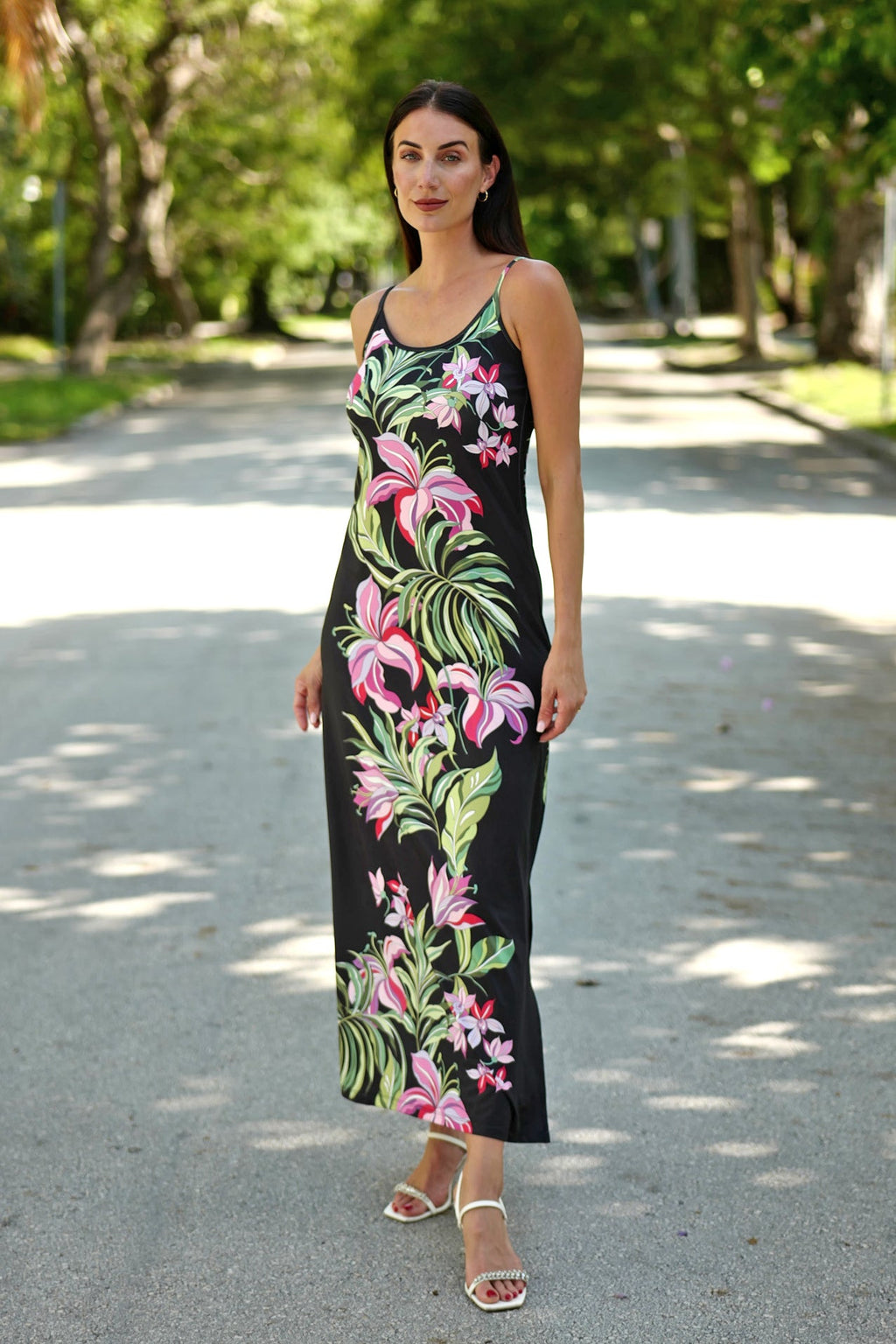 Spaghetti Dress Luscious Orchids