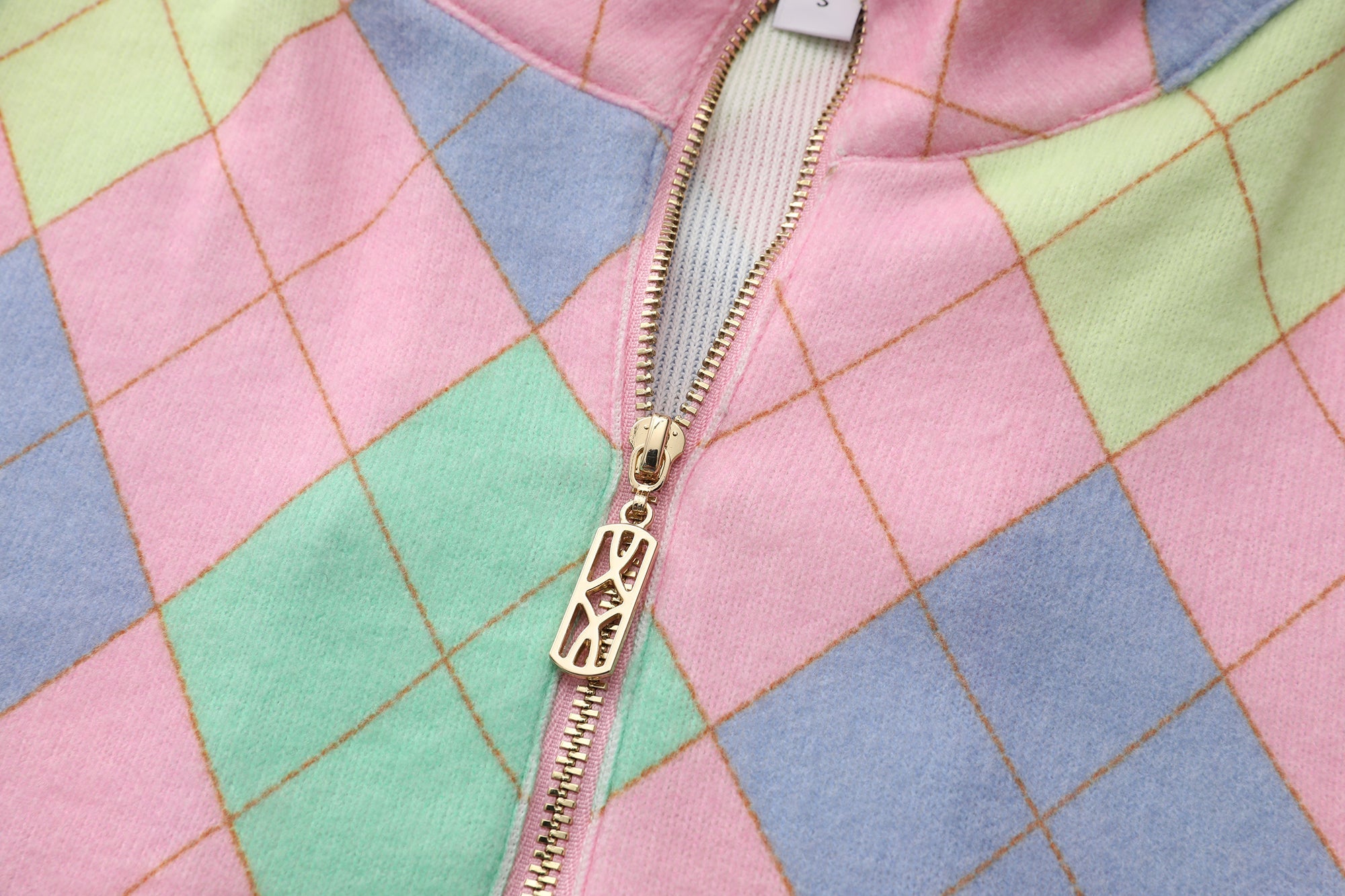 Golf Top Argyle Blue/Pink