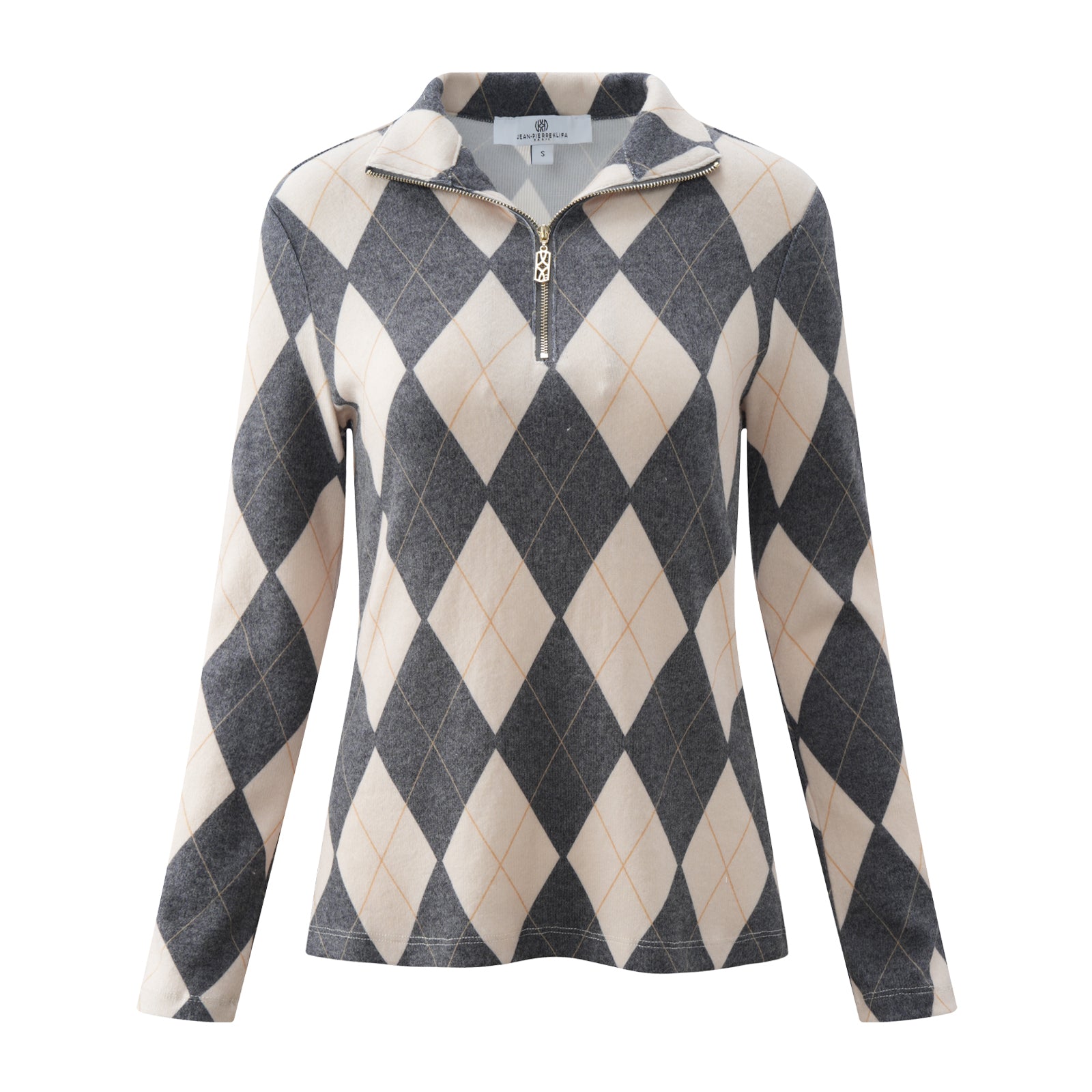 Golf Top Argyle Black/Camel