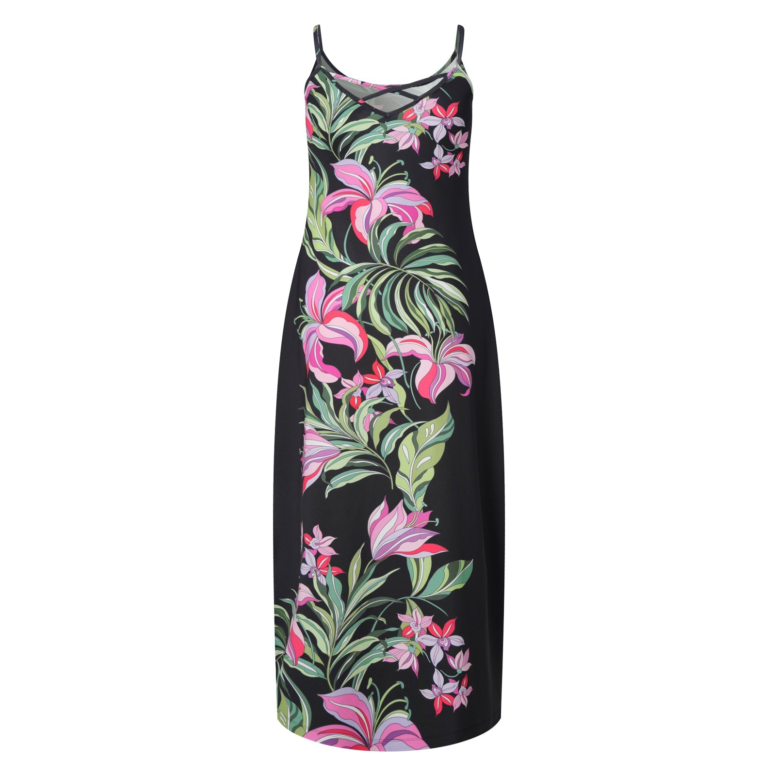Spaghetti Dress Luscious Orchids