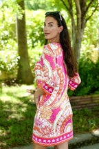 Daphne V Neck Dress Augusta Red