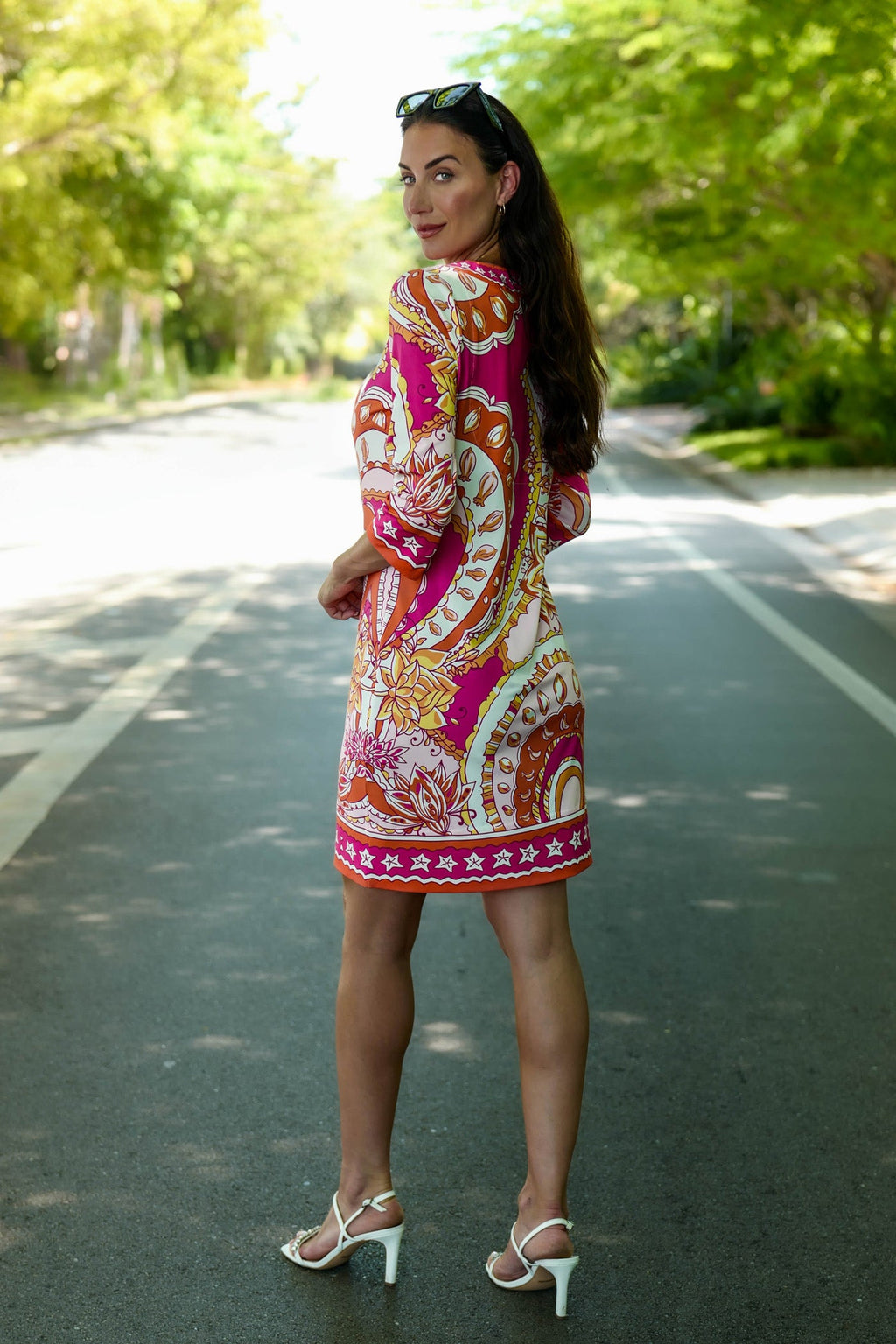 Daphne V Neck Dress Augusta Red