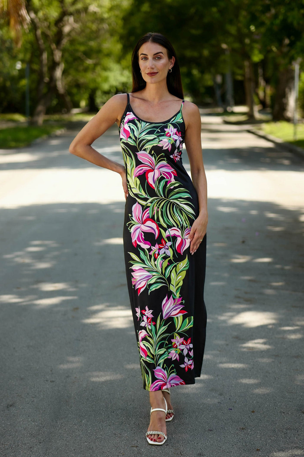 Spaghetti Dress Luscious Orchids