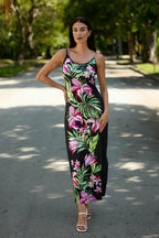 Spaghetti Dress Luscious Orchids