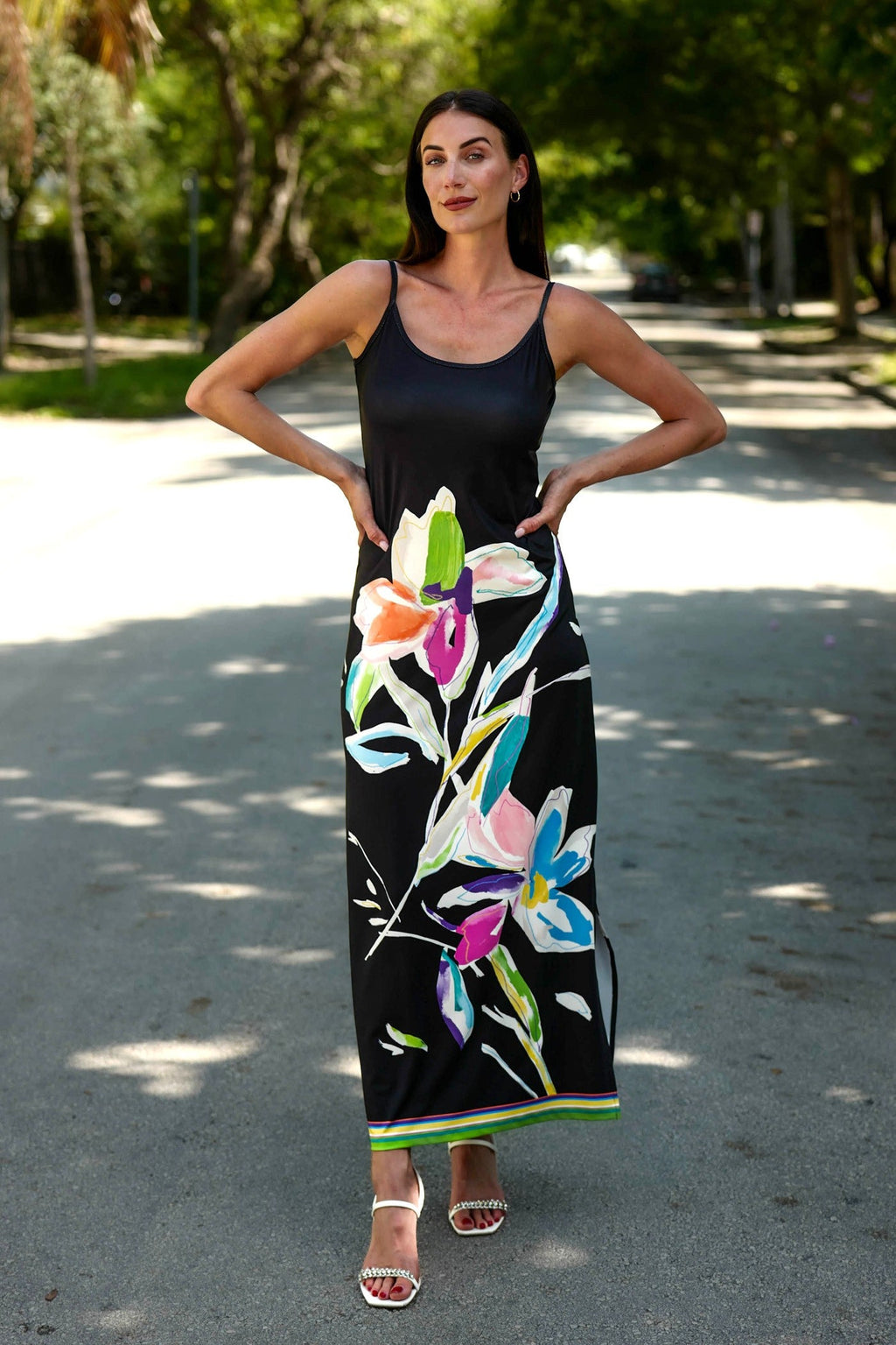 Spaghetti Dress Dali's Flowers