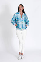 Bomber Jacket Hawaian Palms Blue