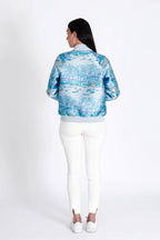 Bomber Jacket Hawaian Palms Blue