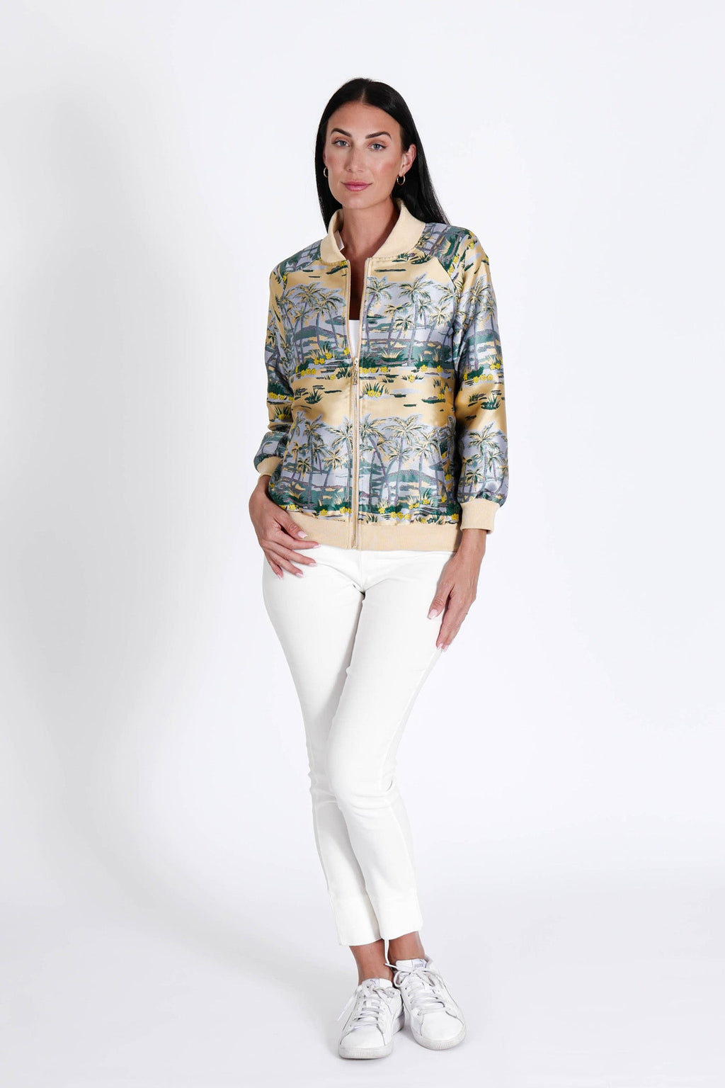 Bomber Jacket Hawaian Palms Gold
