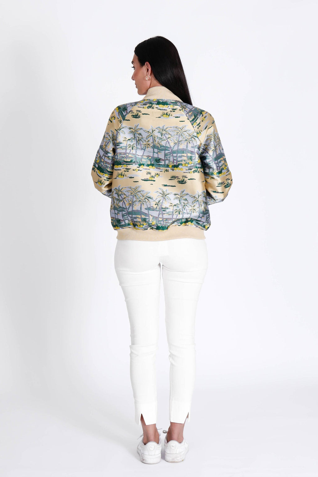 Bomber Jacket Hawaian Palms Gold