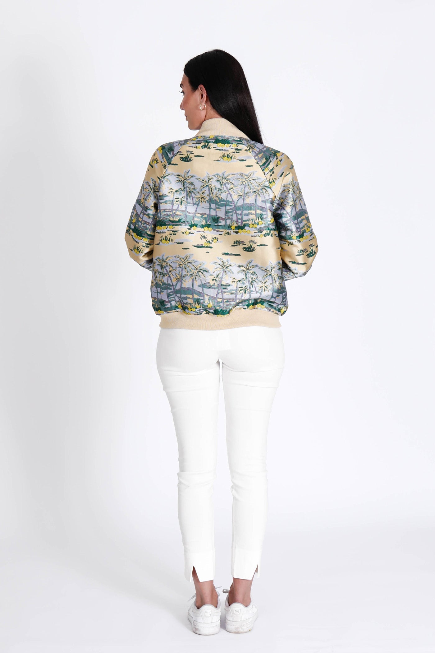 Bomber Jacket Hawaian Palms Gold