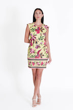 Lily Dress Pistachio Flowers