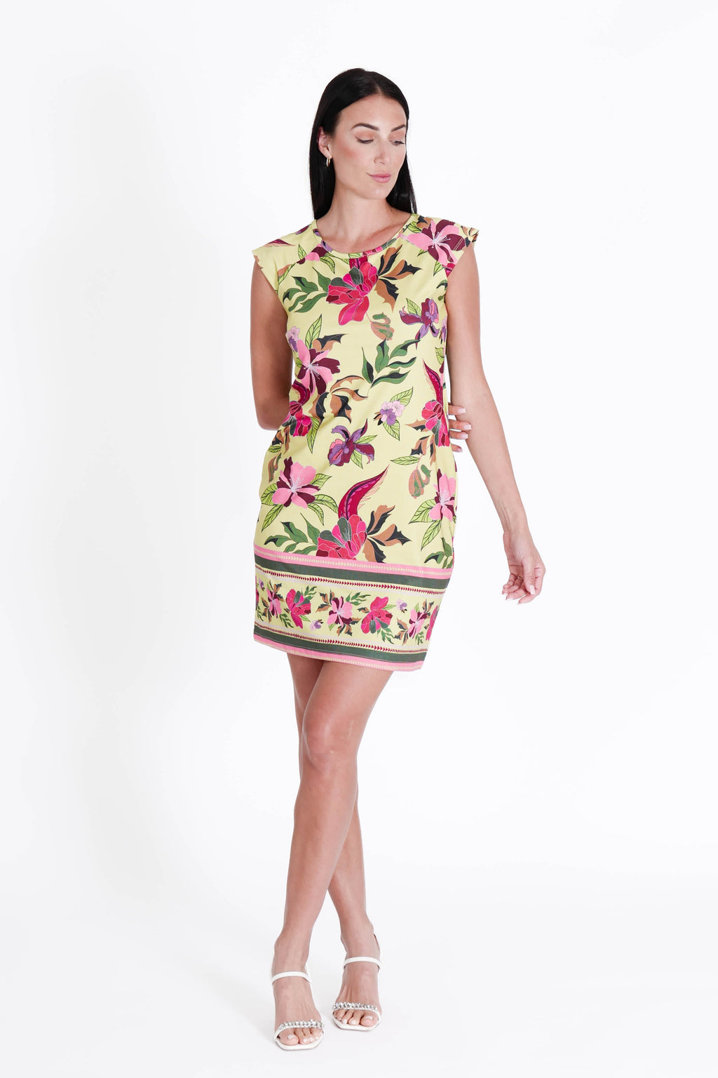 Lily Dress Pistachio Flowers