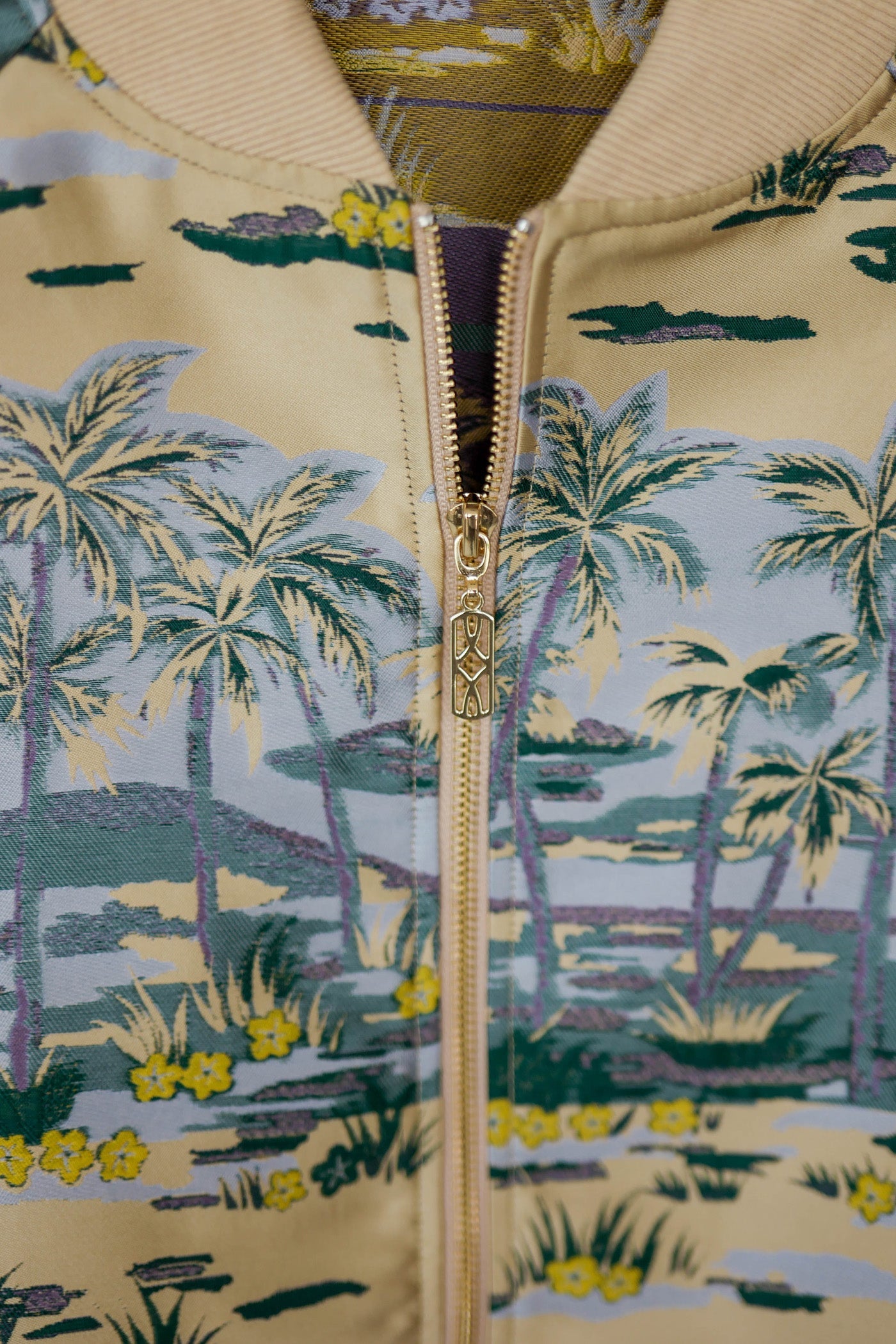 Bomber Jacket Hawaian Palms Gold