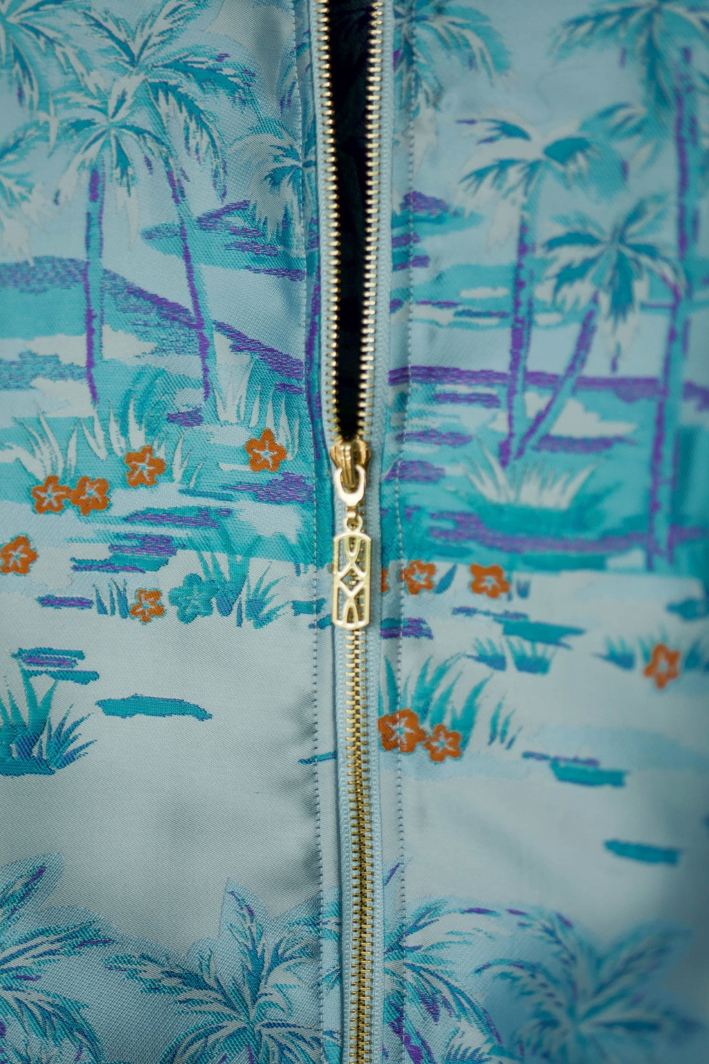 Bomber Jacket Hawaian Palms Blue