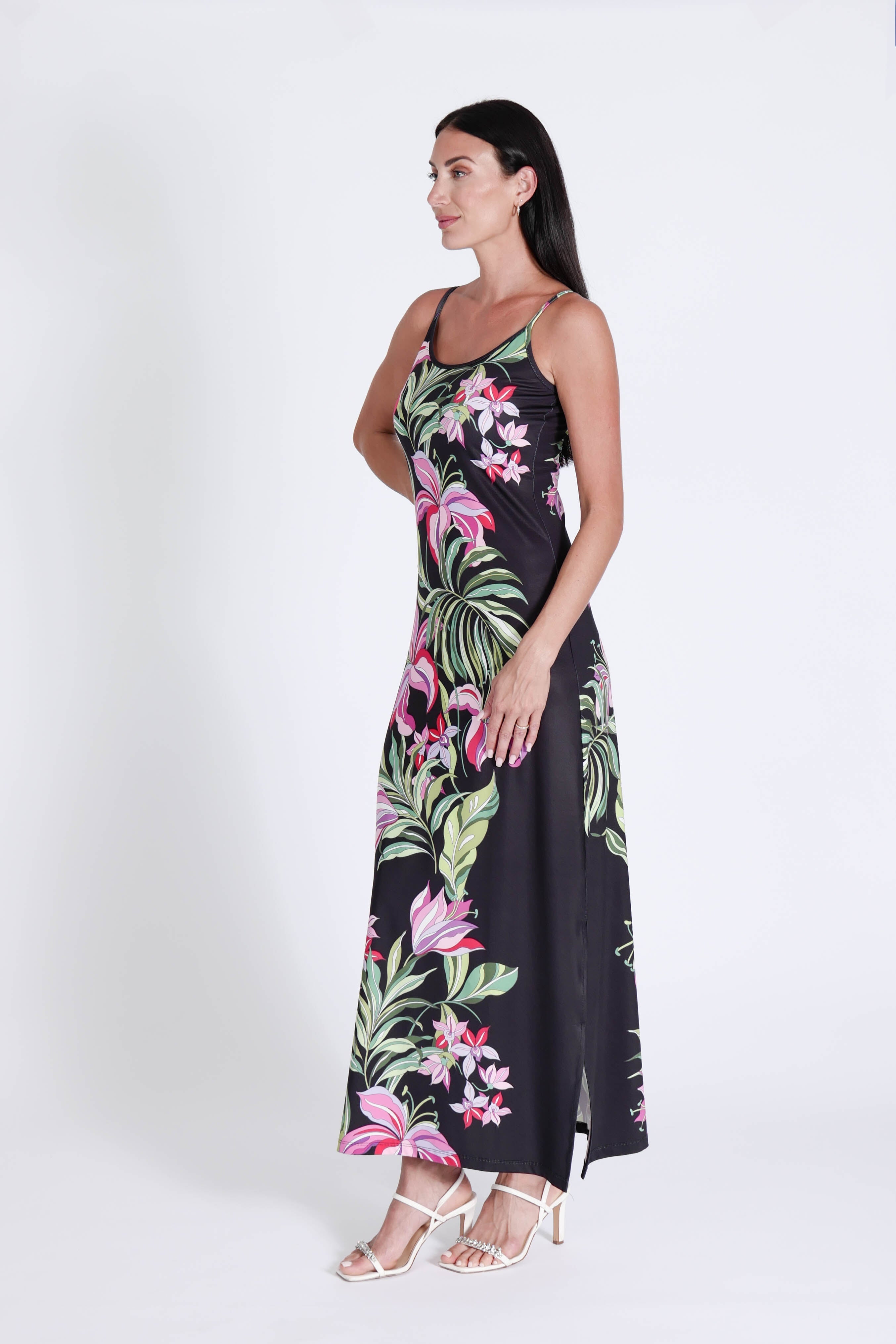 Spaghetti Dress Luscious Orchids