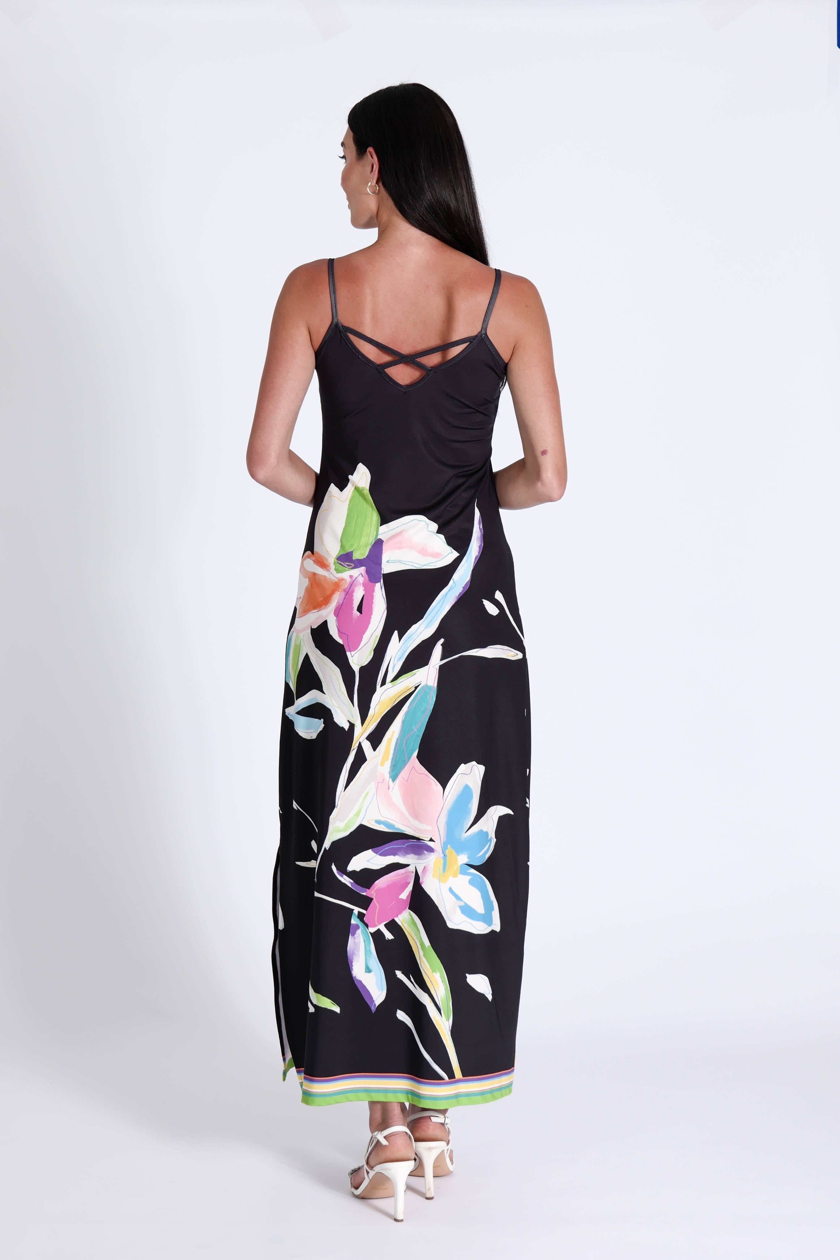 Spaghetti Dress Dali's Flowers