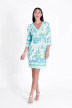 Daphne V Neck Dress Augusta Blue