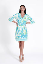 Daphne V Neck Dress Augusta Blue
