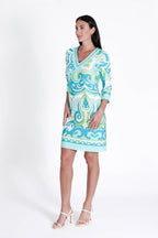 Daphne V Neck Dress Augusta Blue