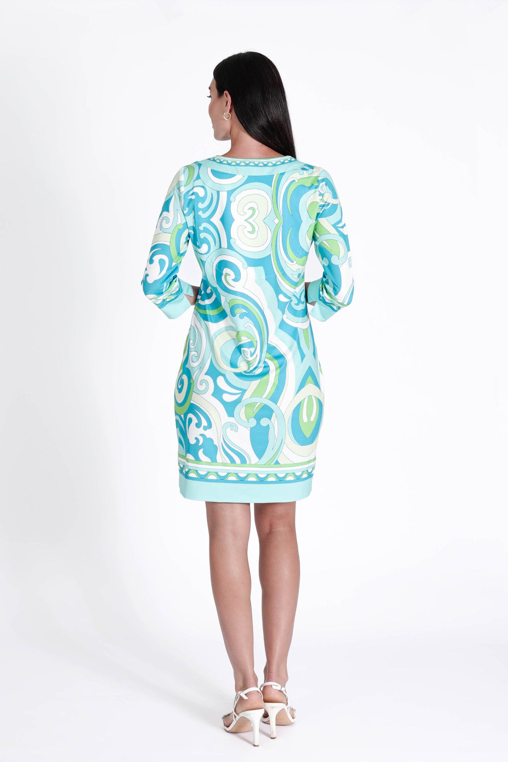 Daphne V Neck Dress Augusta Blue