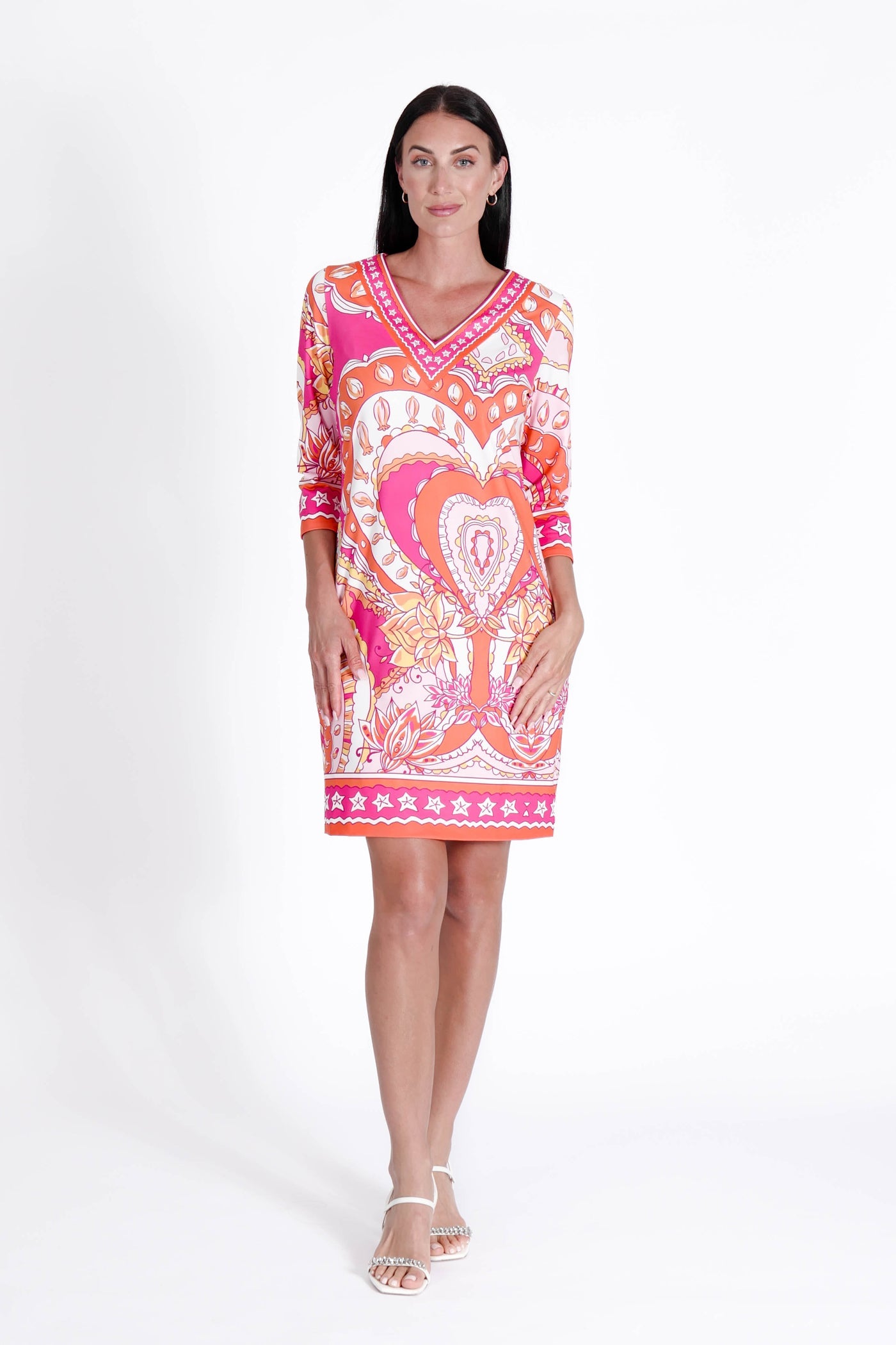 Daphne V Neck Dress Augusta Red