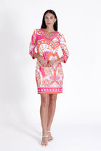 Daphne V Neck Dress Augusta Red