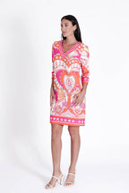 Daphne V Neck Dress Augusta Red