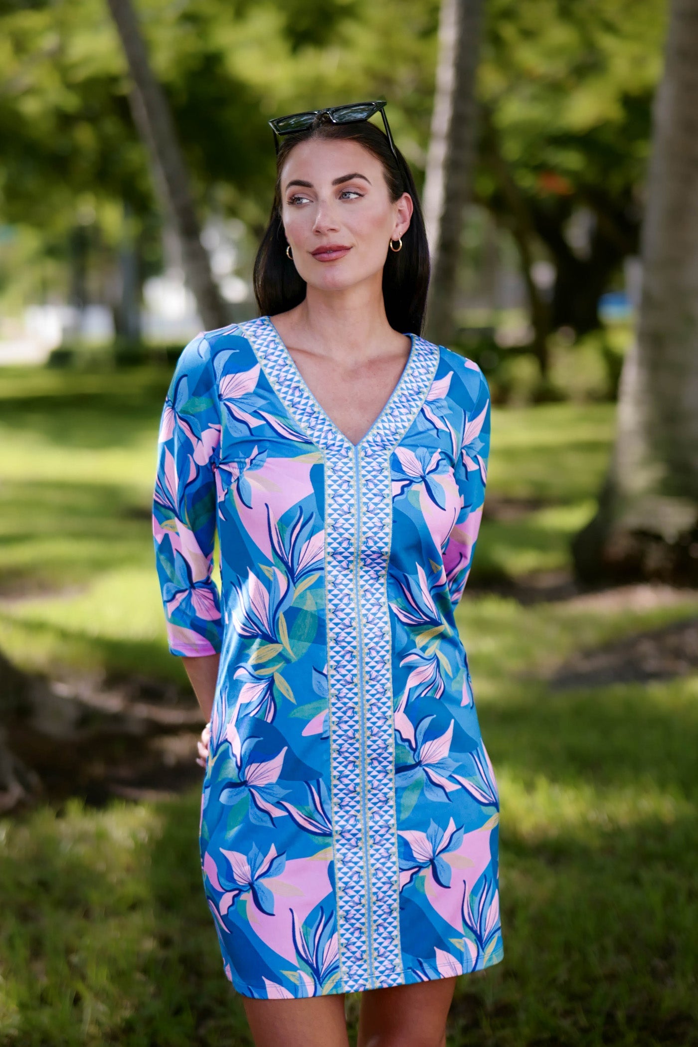 Sand Dollar Dress Flowers in the Blue