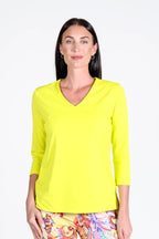 V-Neck Solid Top Citron