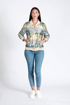 Bomber Jacket Hawaian Palms Gold