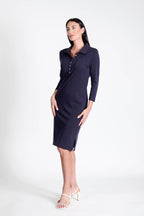 Court Dress Long Sleeves Navy