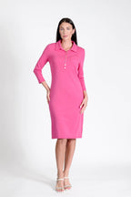 Court Dress Long Sleeves Fuchsia