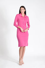 Court Dress Long Sleeves Fuchsia